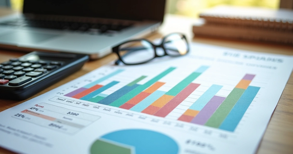 Relatório gráfico com receitas e despesas mensais 