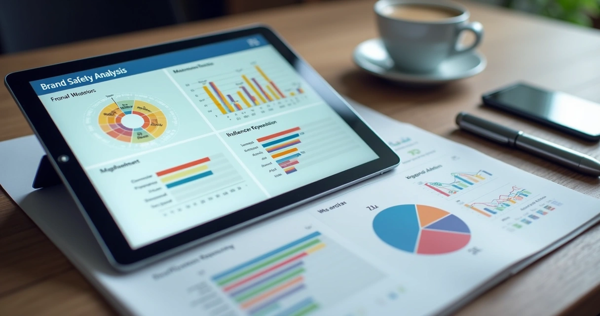 Relatorio digital com graficos de IA e metricas de marca