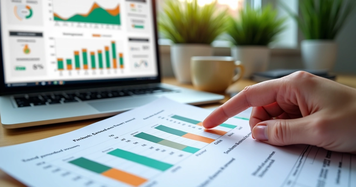 Relatório visual de indicadores financeiros para orçamento