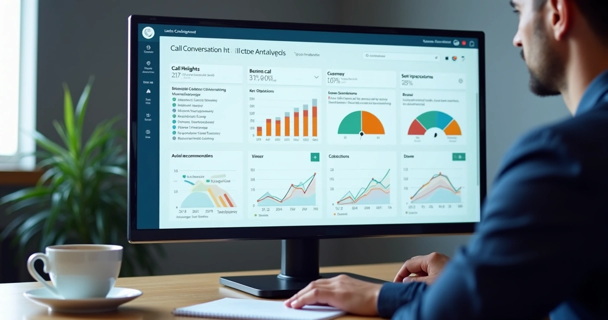 Painel digital mostrando relatório de inteligência conversacional 
