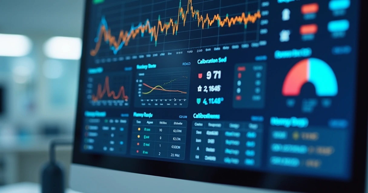 Relatório digital de monitoramento em tela de computador 