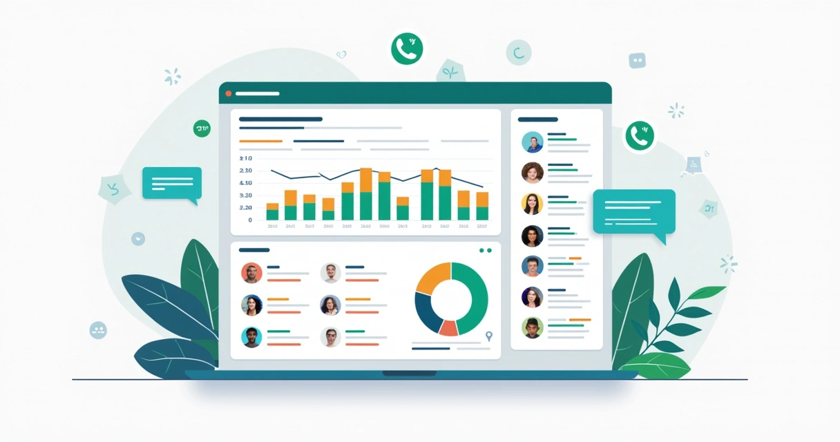 Painel colorido mostrando gráfico de interações em grupo de WhatsApp e top 10 membros ativos 