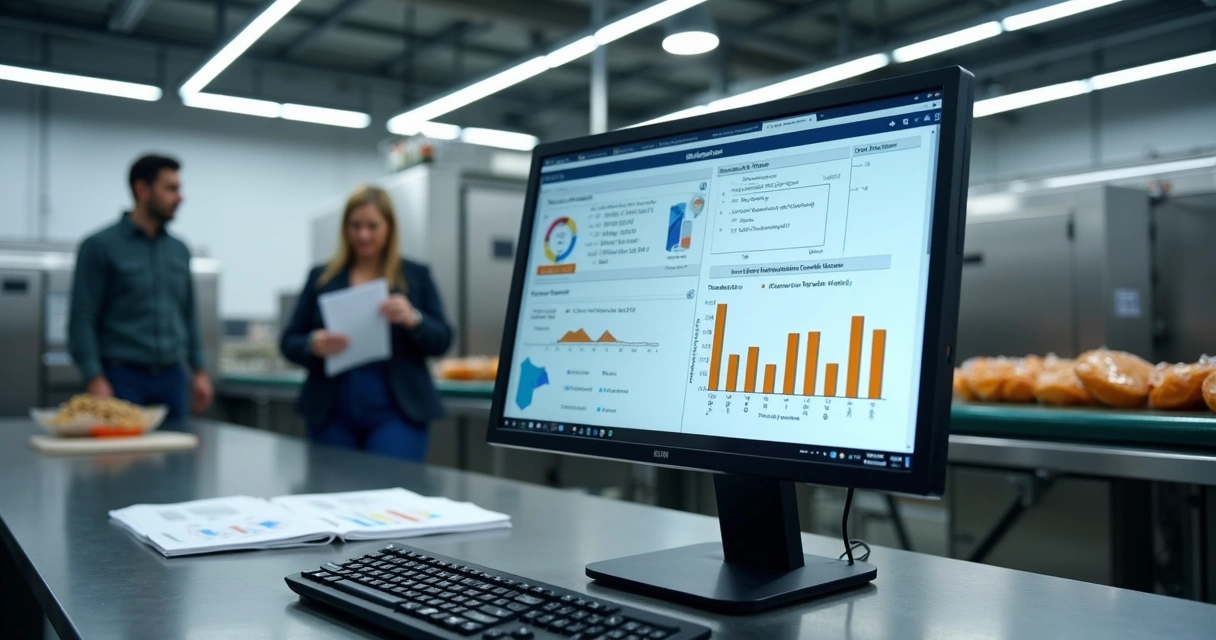 Tela de relatório de sensores IoT em fábrica de alimentos