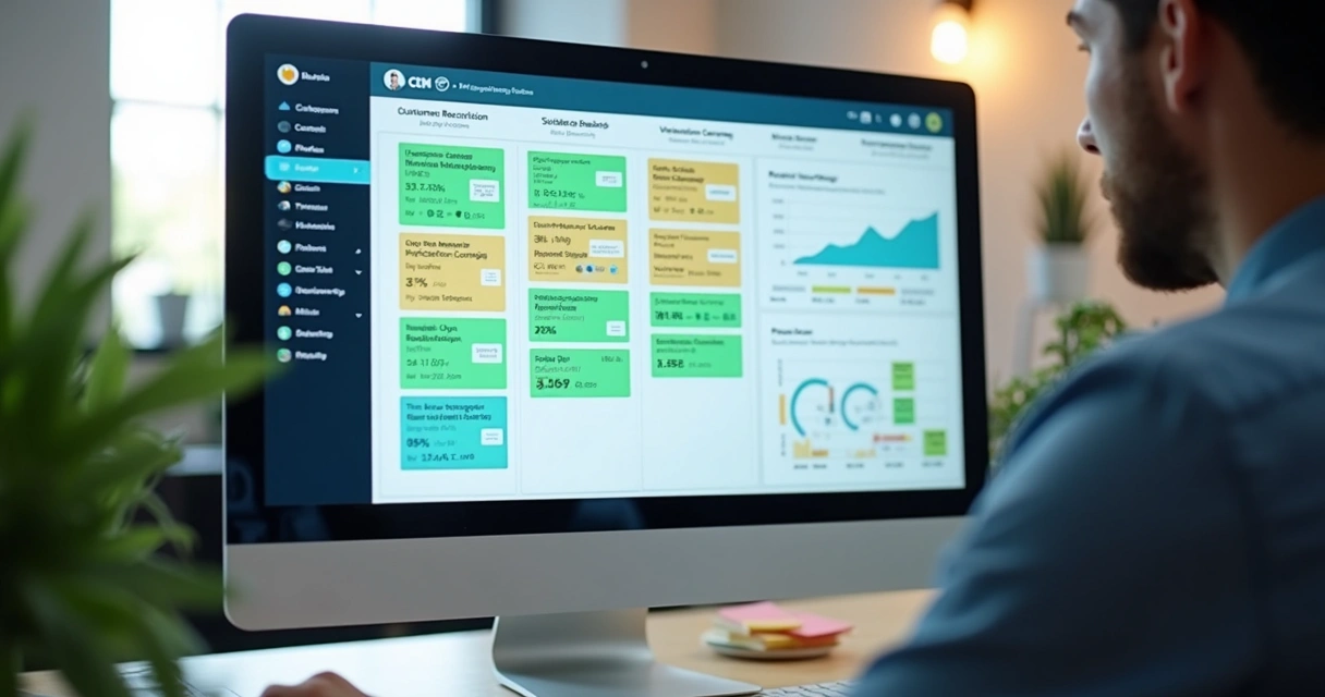 Relatório em tela de CRM Kanban mostrando resultados de campanhas automáticas