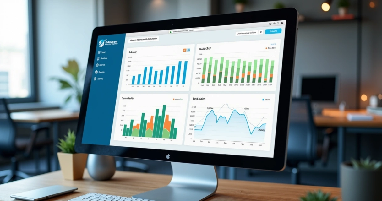 Dashboard de KPIs de vendas em tela de computador