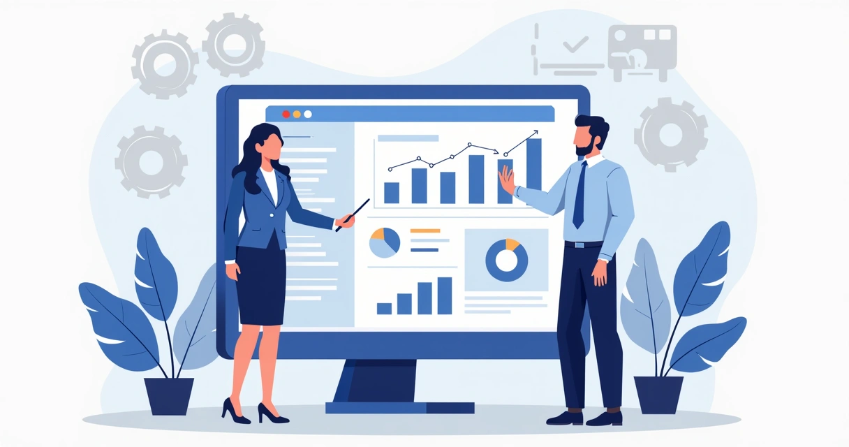 Relatório mensal de manutenção de site na tela de laptop 