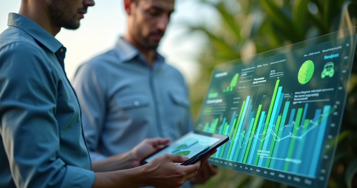 Gráfico digital de resultados de marketing do agro 