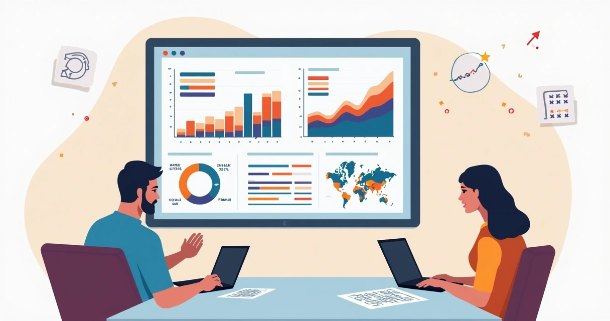 Relatório digital de marketing eleitoral com gráficos, tabelas e mapas de calor coloridos
