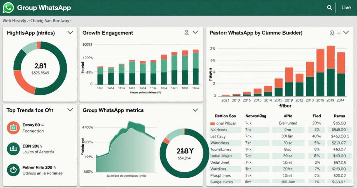 Relatório mensal visual com gráficos de resultados e comparação entre grupos WhatsApp 
