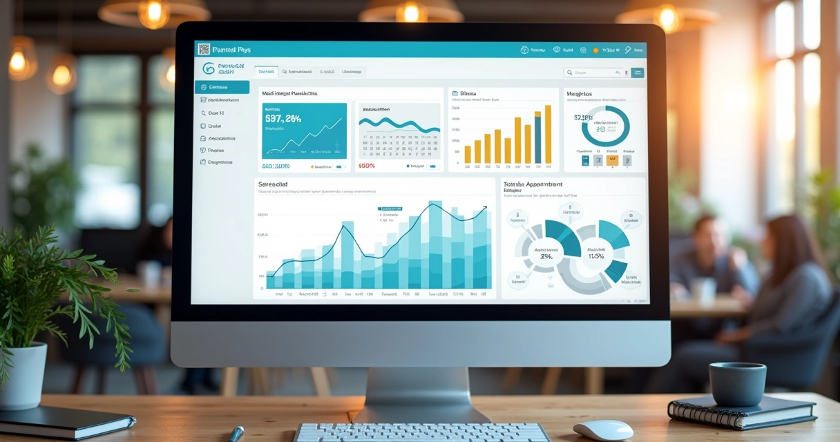 Dashboard com métricas de campanhas de marketing odontológico 