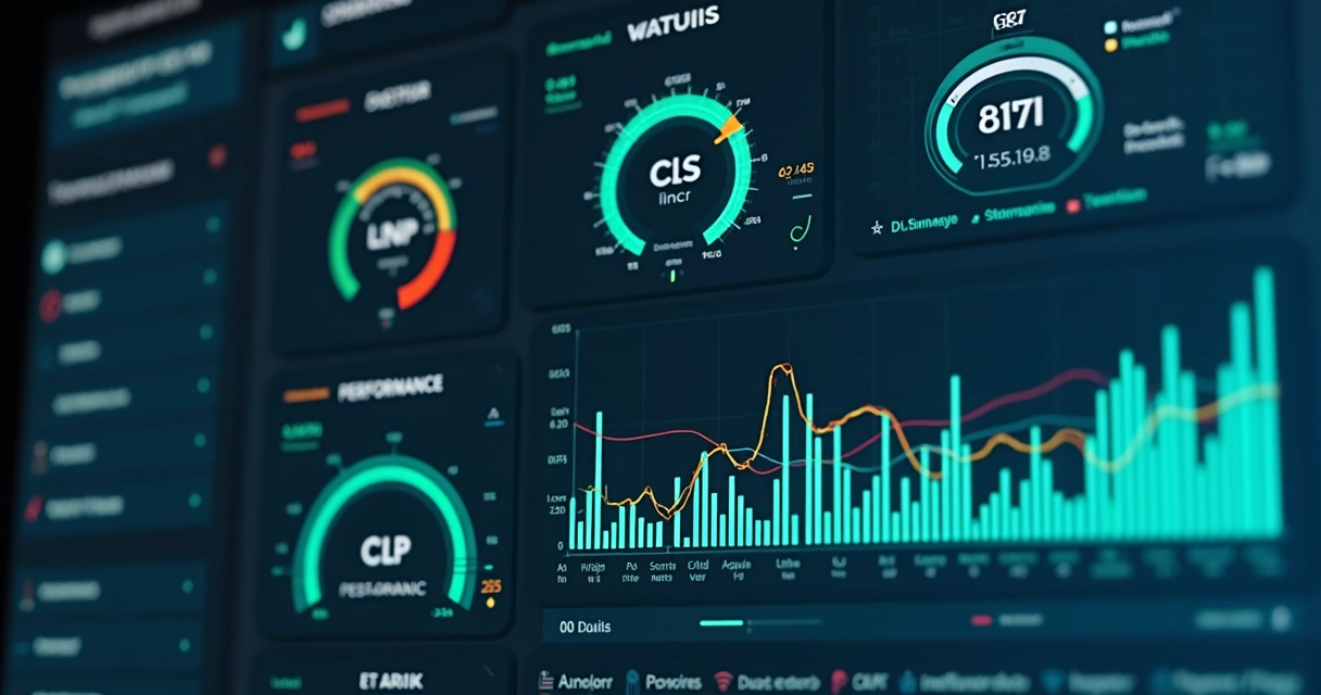 Resumo de métricas de carregamento de página em dashboard digital 