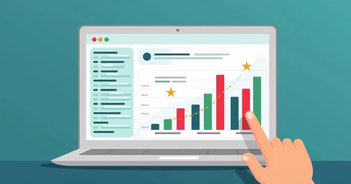 Relatório de monitoramento de sentimento em tela de laptop 