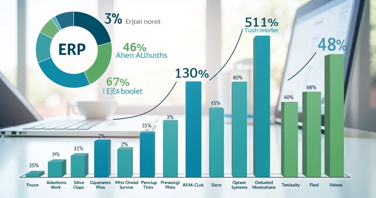 Gráfico exibindo estatísticas atuais de mercado de ERP 