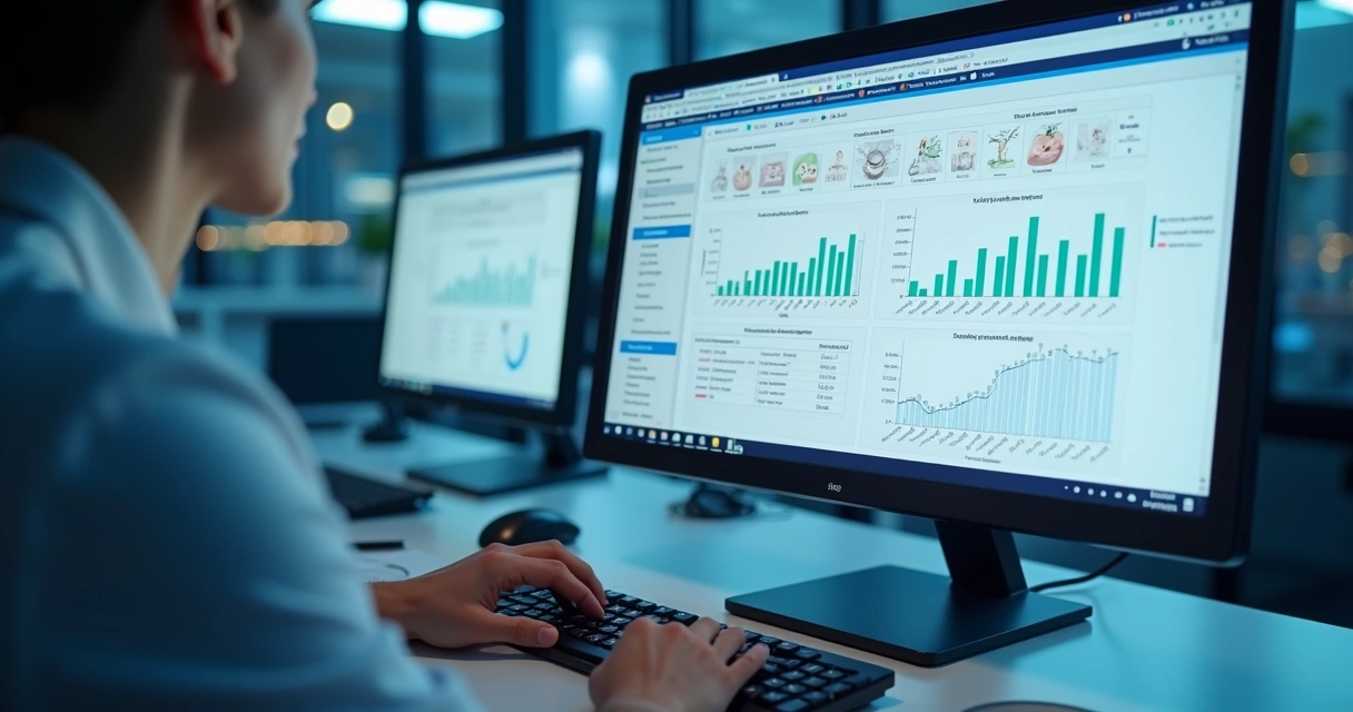 Tela de computador com relatório de pacientes retornando para consultas