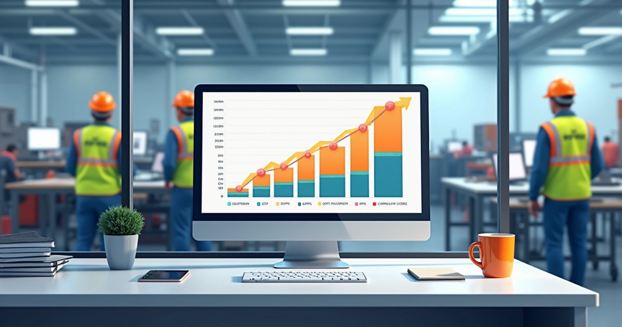 Gráfico de acompanhamento PDCA em manutenção industrial 