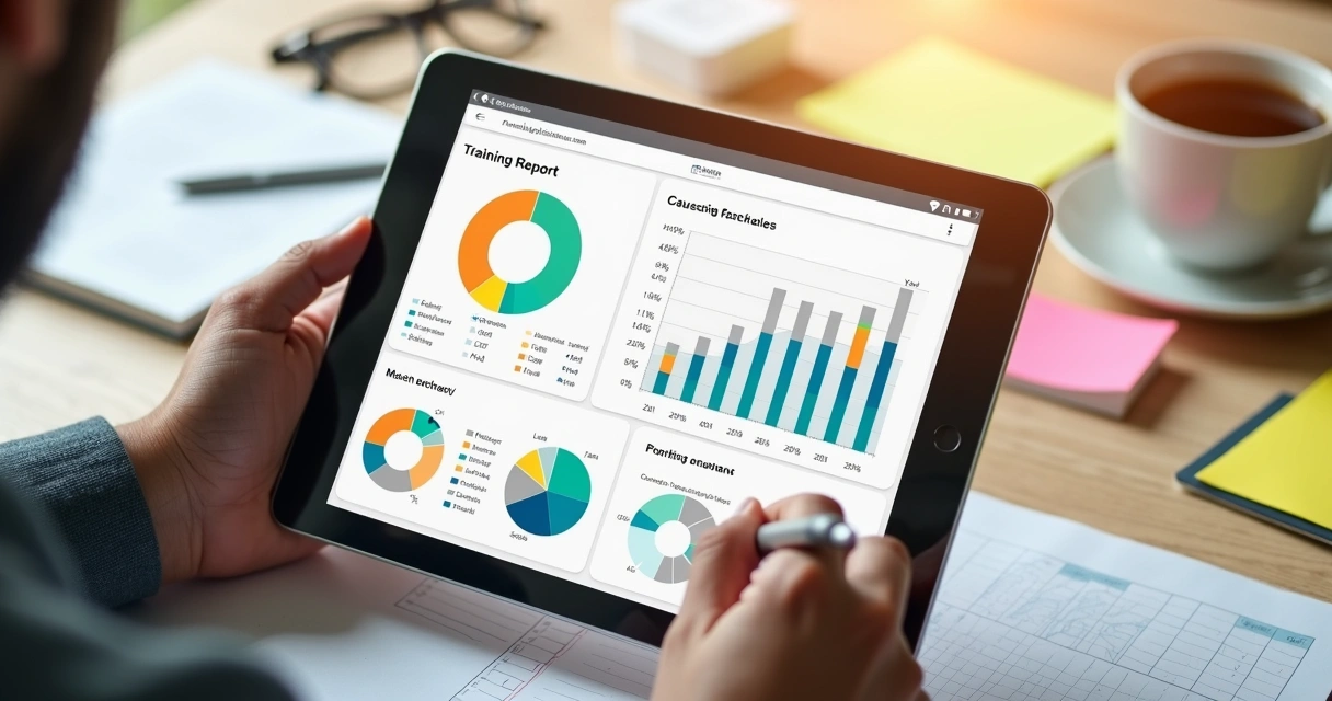 Relatório personalizado de treinamento com gráficos dinâmicos