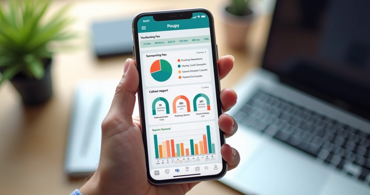 Relatório visual de gastos do Poupy mostrado em tela de celular com destaque para tarifas bancárias 
