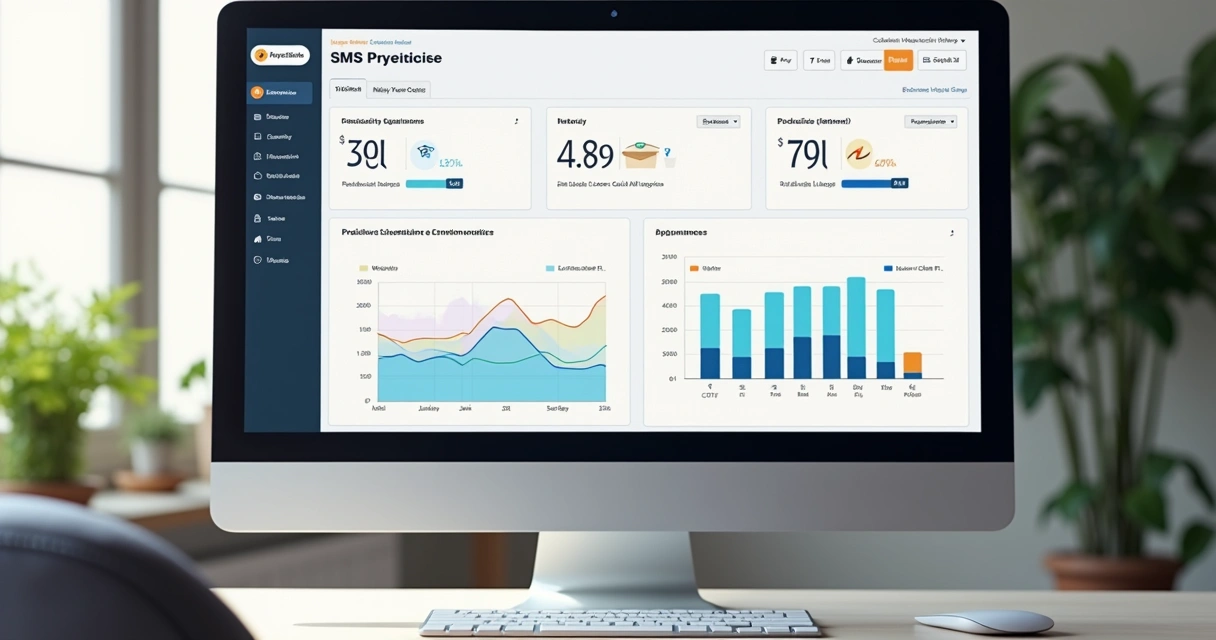 Dashboard mostrando relatório de previsibilidade de agendamento por SMS