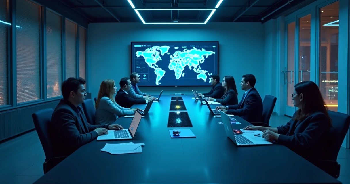 Relatório de proteção de dados em reunião de equipe de tecnologia 