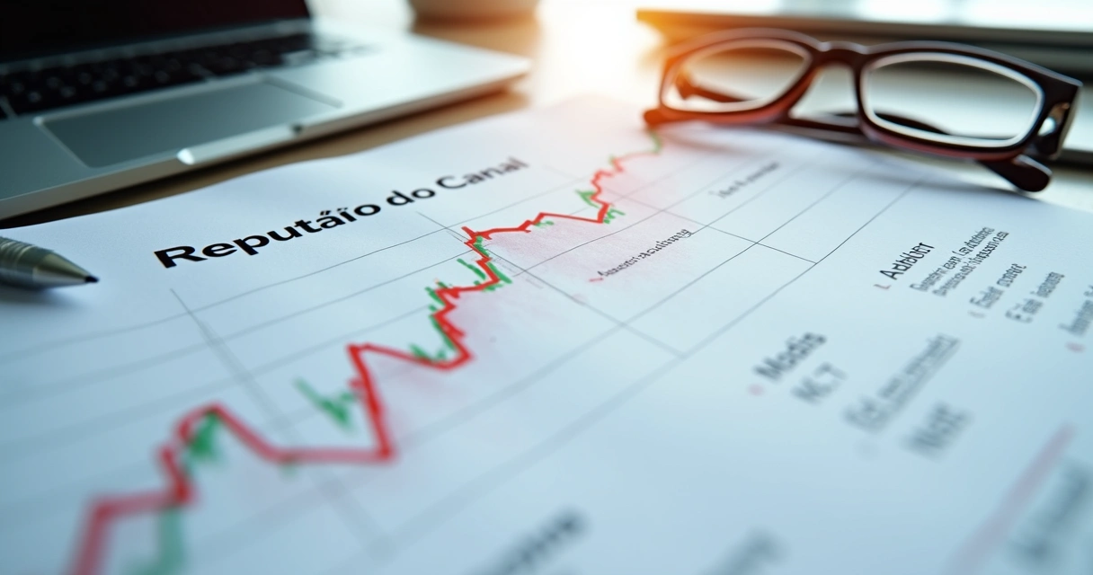 Relatório mostrando queda e recuperação da reputação de um canal após crise 