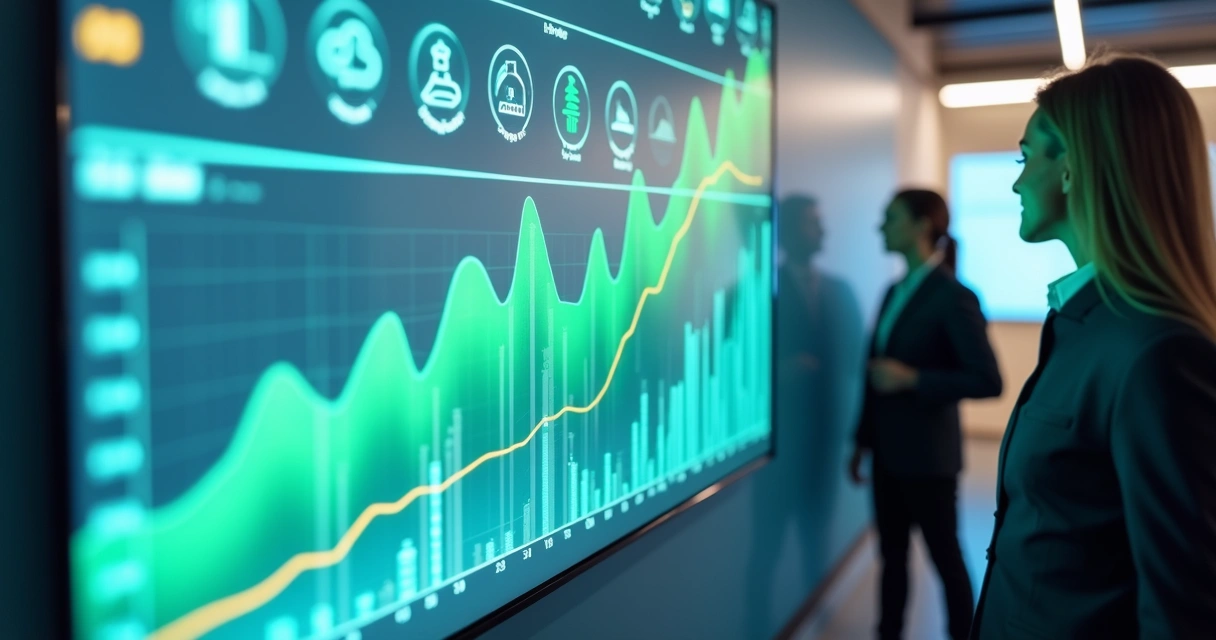 Painel de relatórios mostrando ganhos com automação 