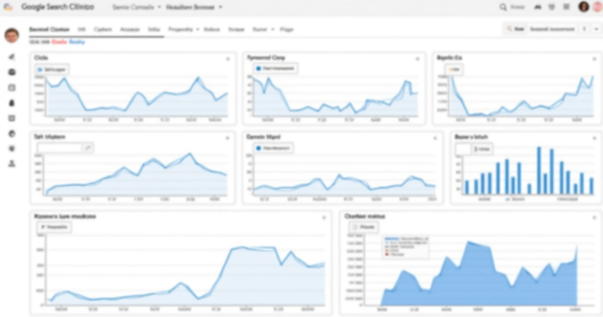 Dashboard do Search Console mostrando métricas de busca para site odontológico 