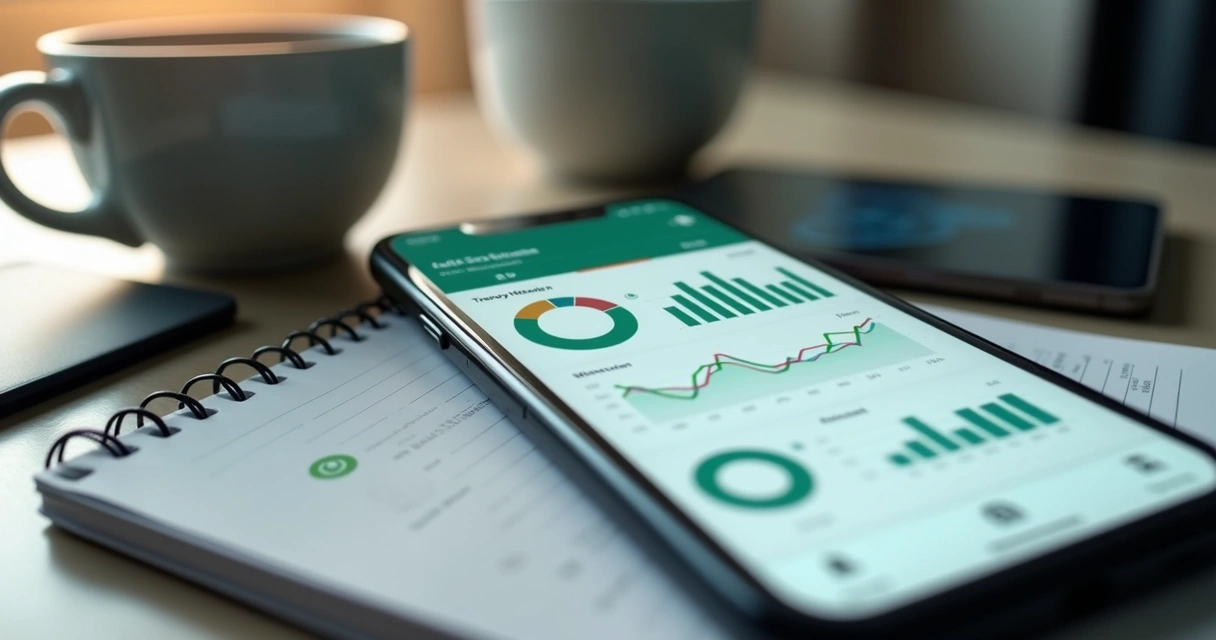 Smartphone com relatório semanal de redes sociais no WhatsApp 