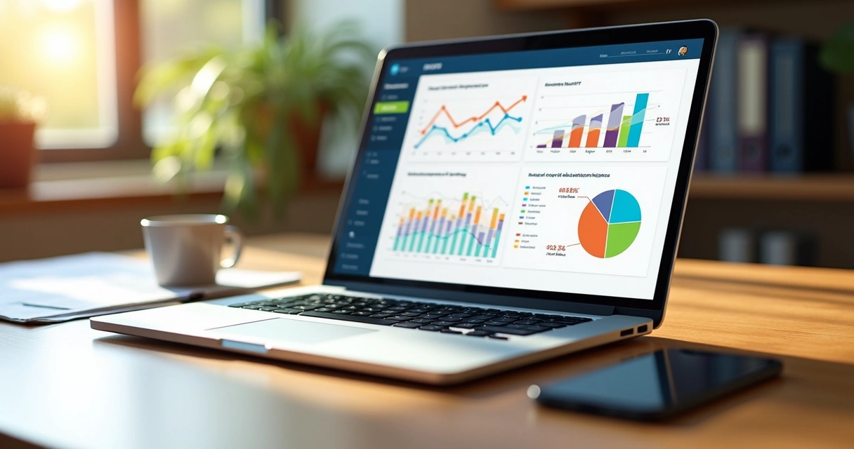 Gráfico de desempenho de SEO mostrando crescimento nas visitas orgânicas 