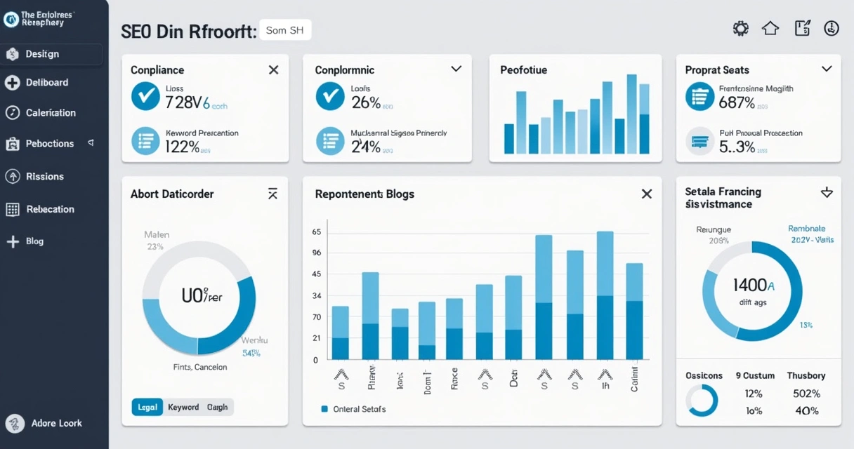 Dashboard de relatórios de SEO com foco em blog regulado 