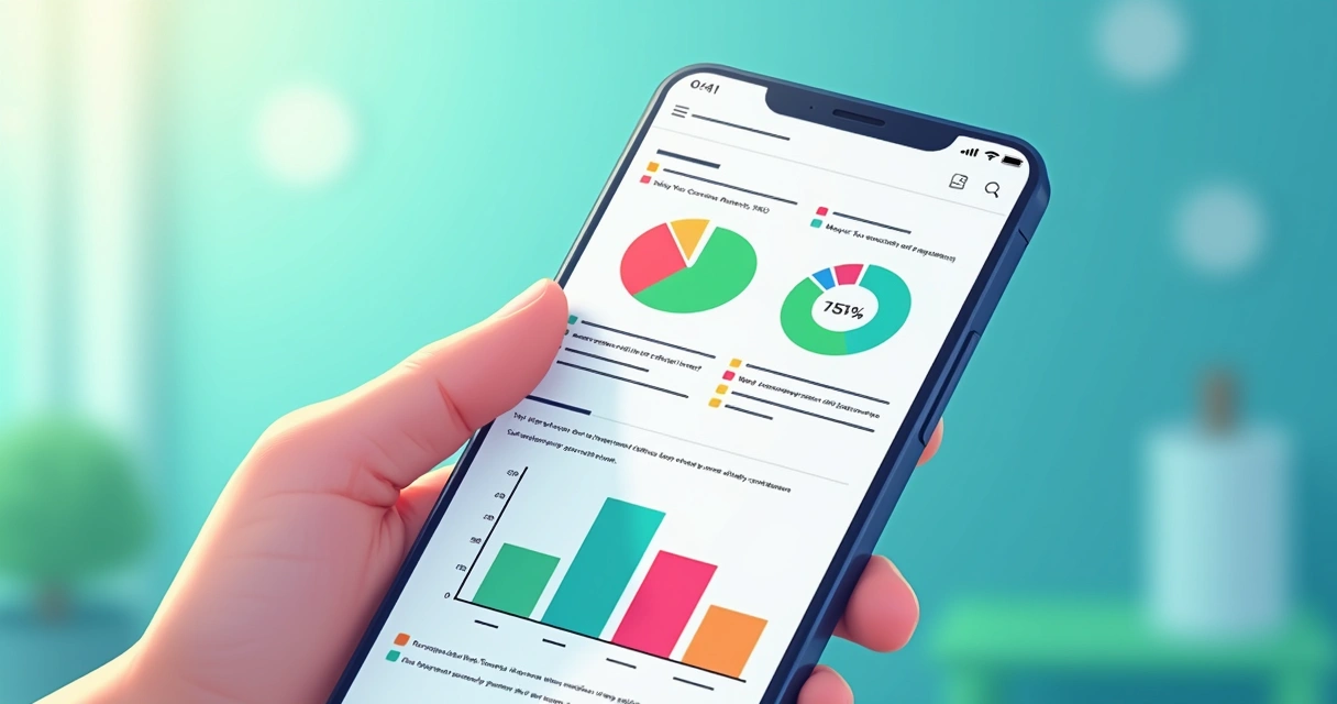 Relatório simplificado apresentado no WhatsApp com gráficos coloridos