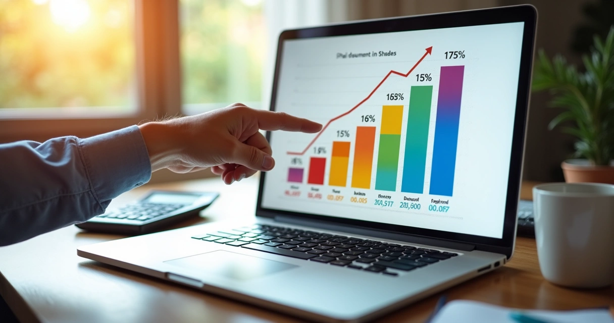 Gráfico de barras com taxas de conversão no funil de vendas de imóveis 