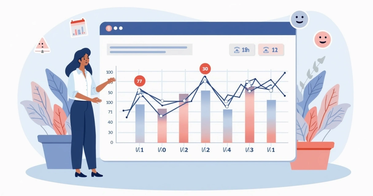 Painel analítico com gráficos mostrando evolução do sentimento em períodos de 7, 30 e 90 dias. 