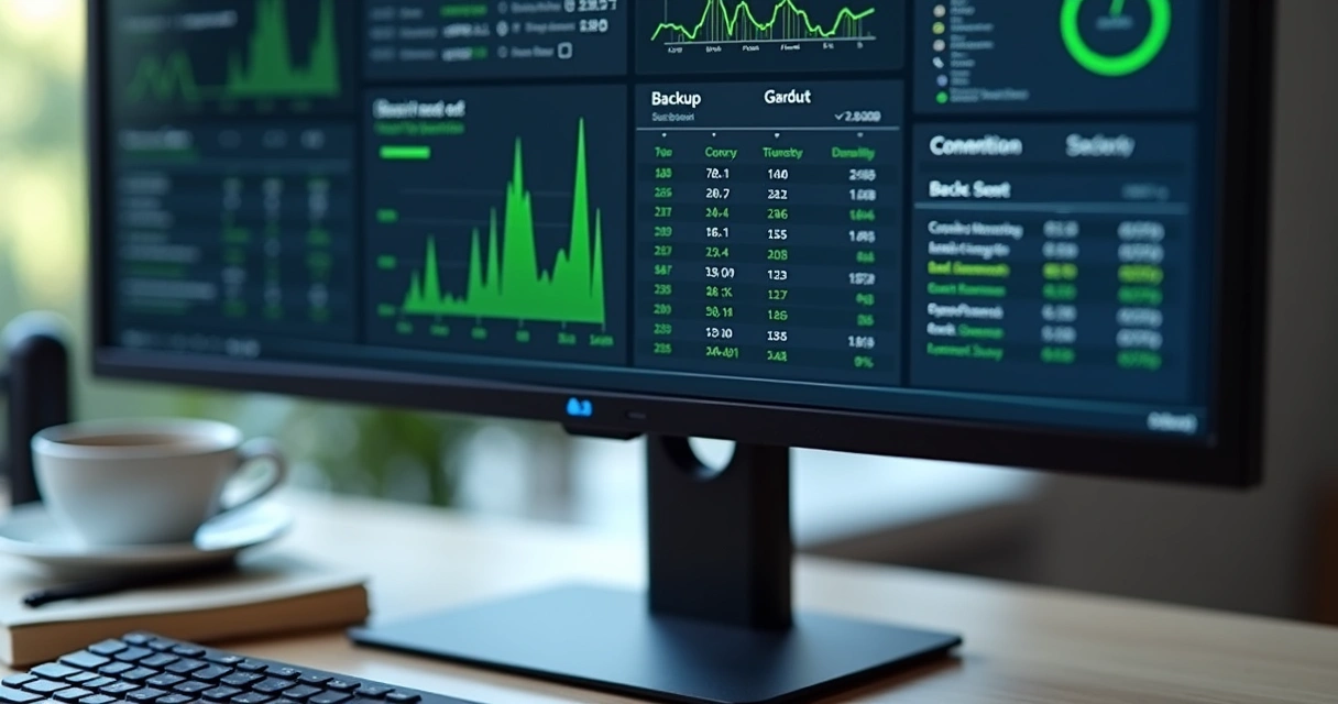 Relatório de testes de backup de dados em tela 