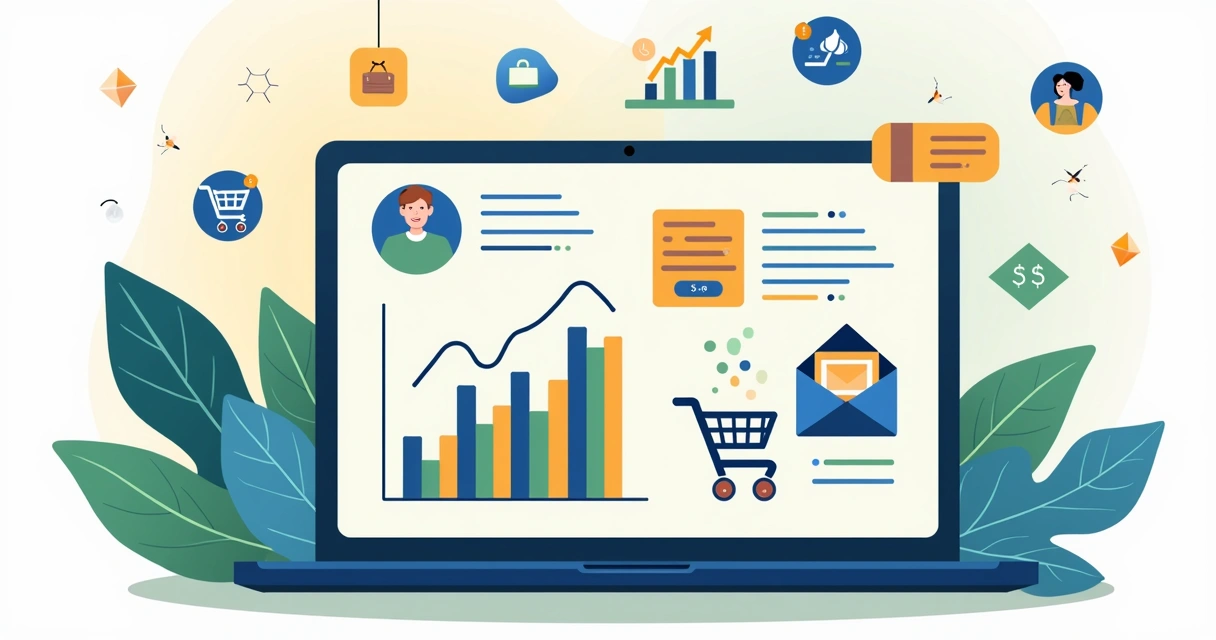 Relatório de vendas em catálogo digital com gráficos coloridos 