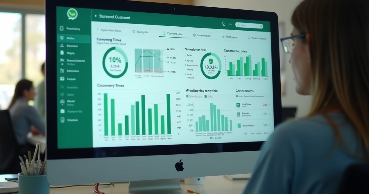 Gráficos de desempenho de atendimento pelo WhatsApp 