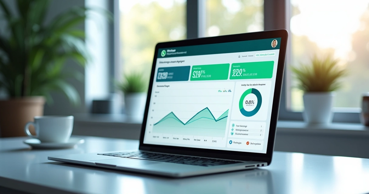 Dashboard de relatórios com gráficos de atendimento via WhatsApp 