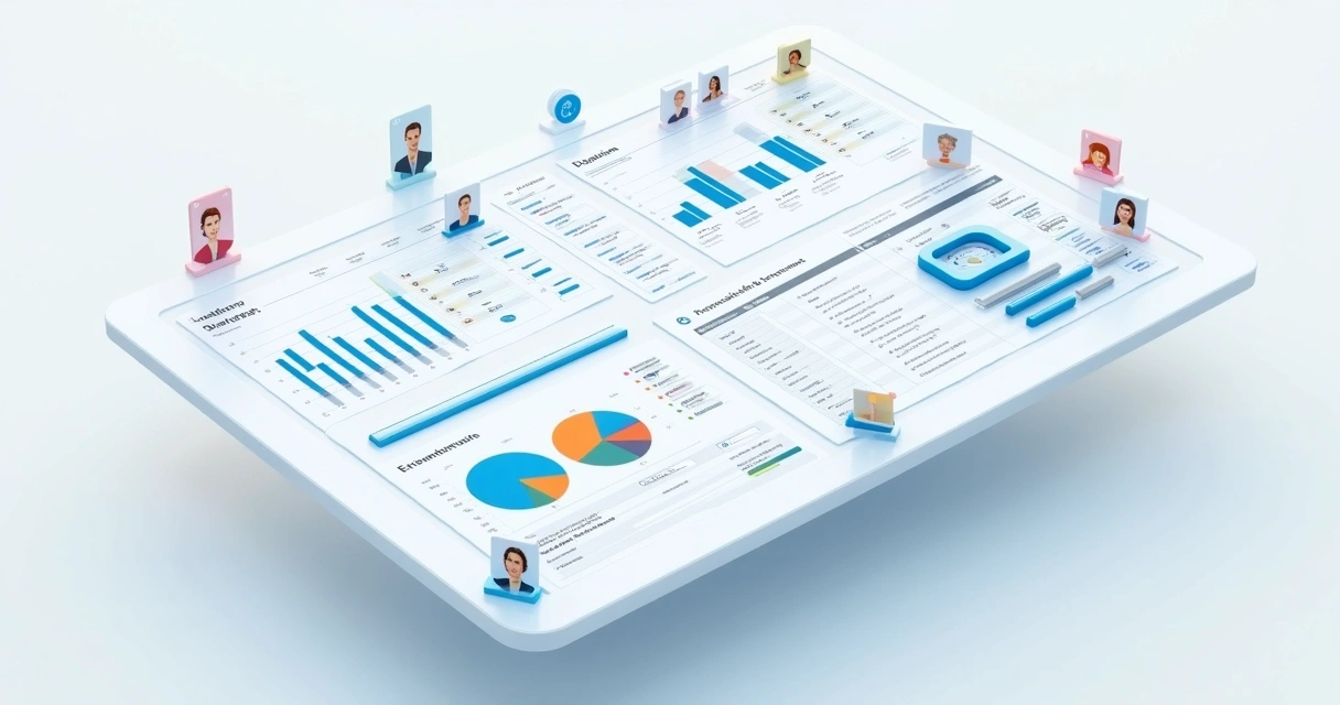 Dashboard moderno de PRM comparando relatórios automáticos com planilhas 