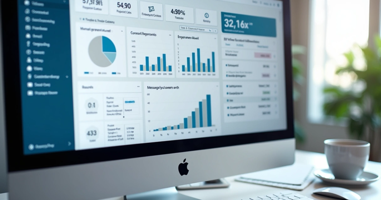 CRM dashboard with reports and commercial integrations