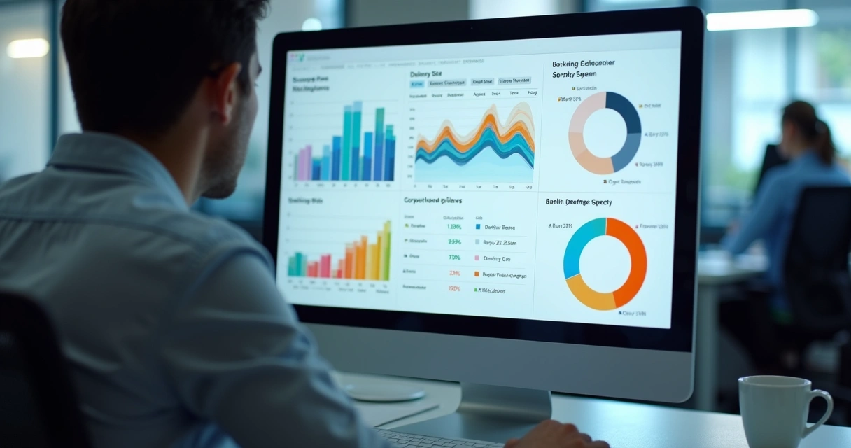 Relatório digital de avaliações e vendas de delivery na tela do computador 