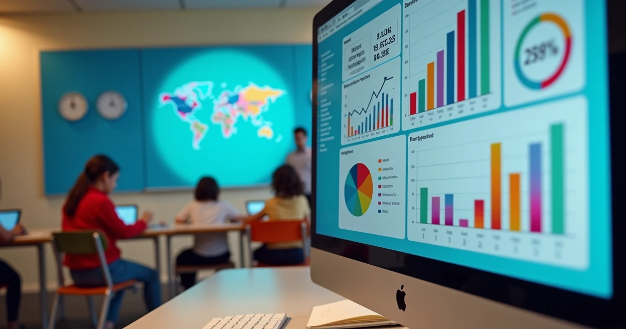 Painel de relatórios digitais escolares modernos 