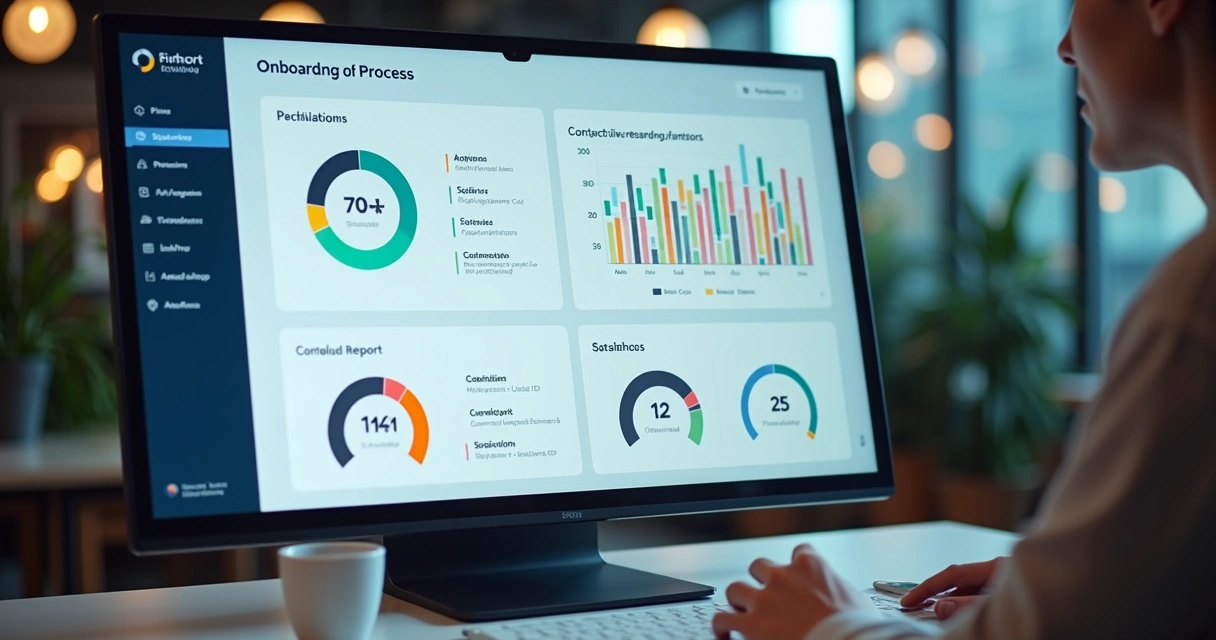 Tela de dashboard mostrando indicadores de onboarding