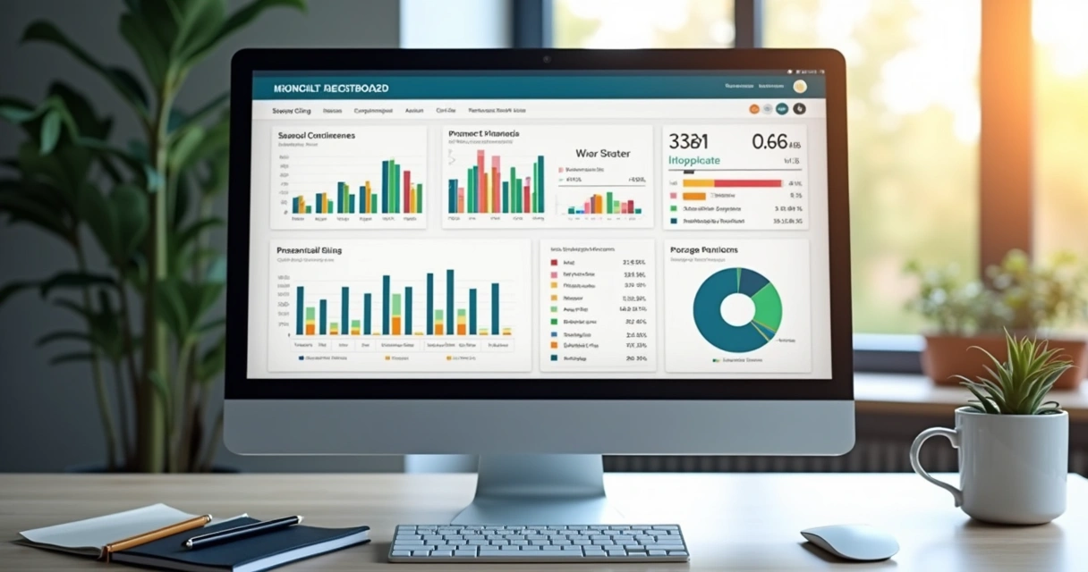 Plataforma online exibindo gráficos financeiros para consultório 
