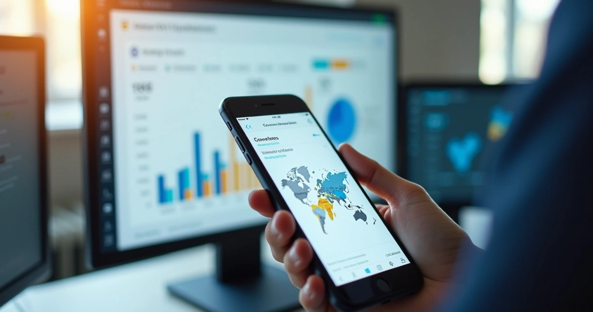 Relatórios digitais de performance imobiliária apresentados em tela 