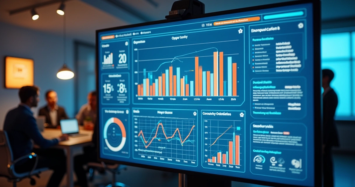 Painel mostrando gráficos de relatório de vendas com insights de IA 