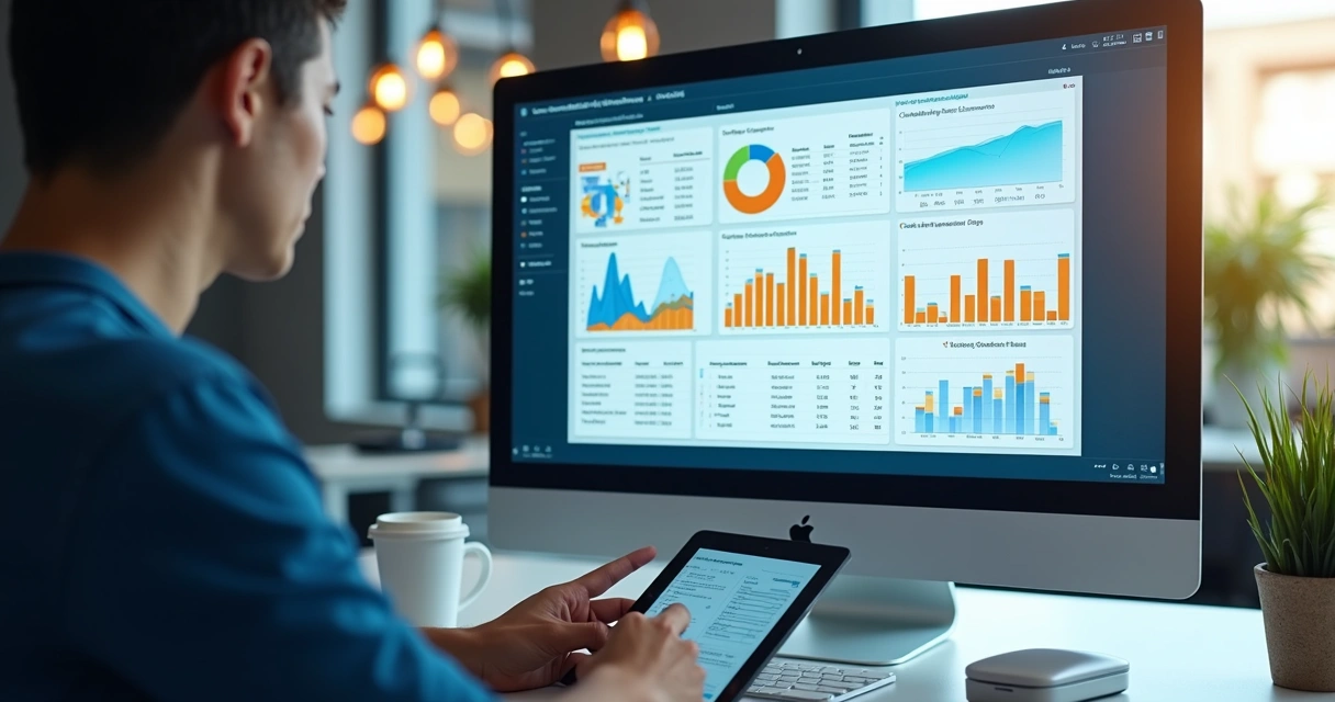 Tela de plataforma mostrando relatórios de KPIs de vendas B2B 