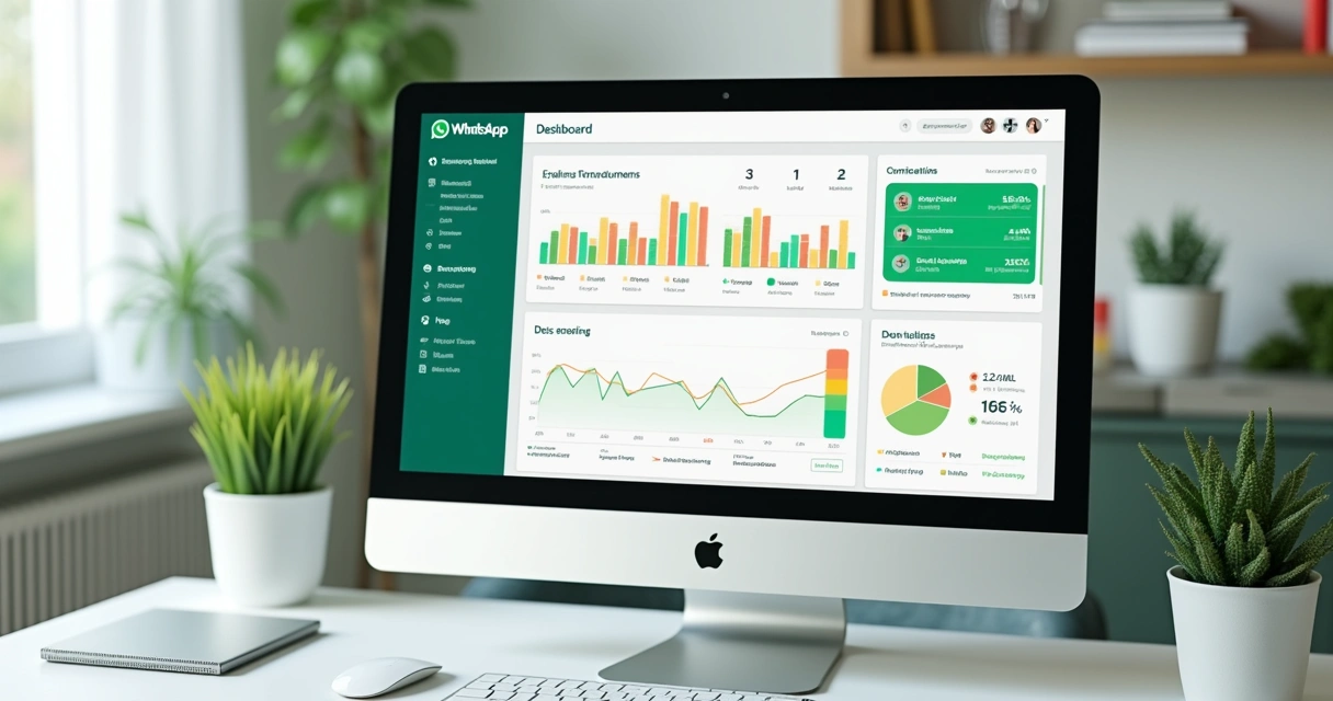 Dashboard de relatórios com indicadores de atendimento no WhatsApp 