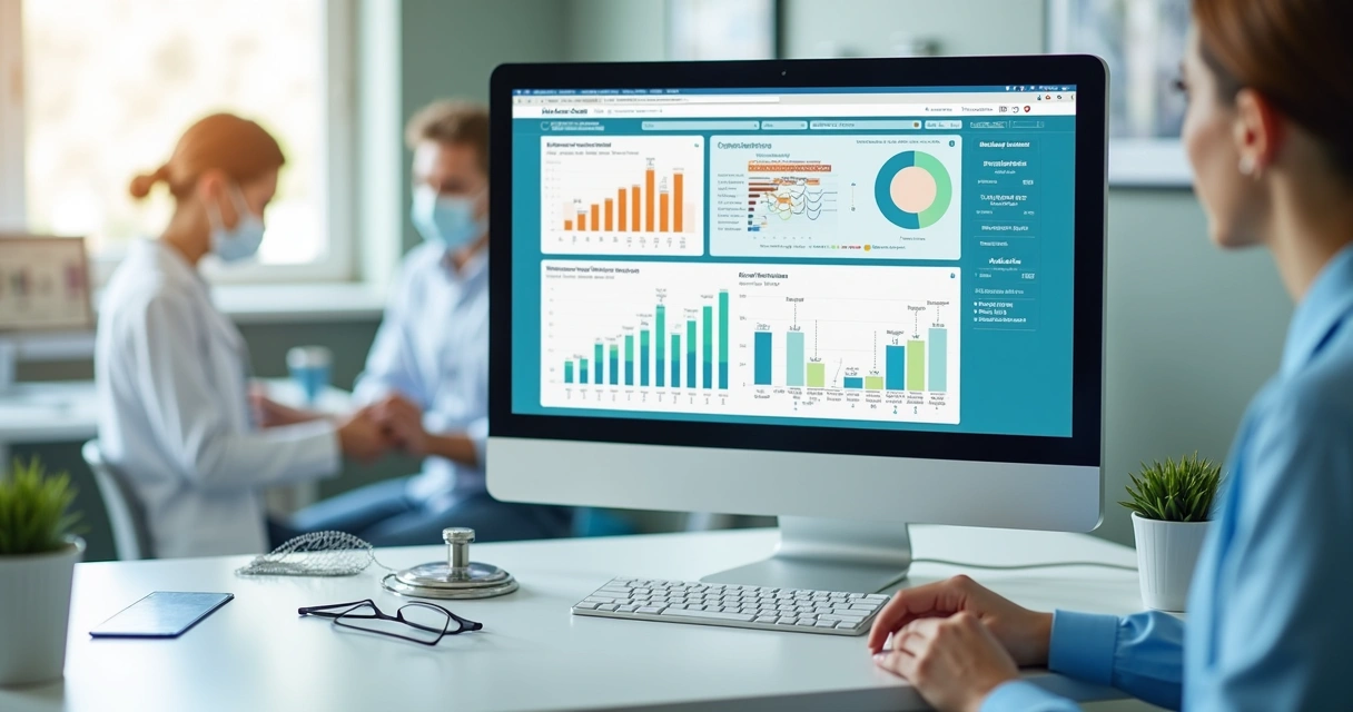 Tela com gráficos financeiros para clínica odontológica