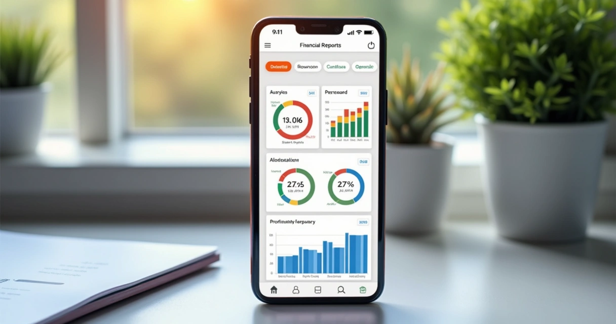 Relatórios personalizáveis em aplicativo financeiro 