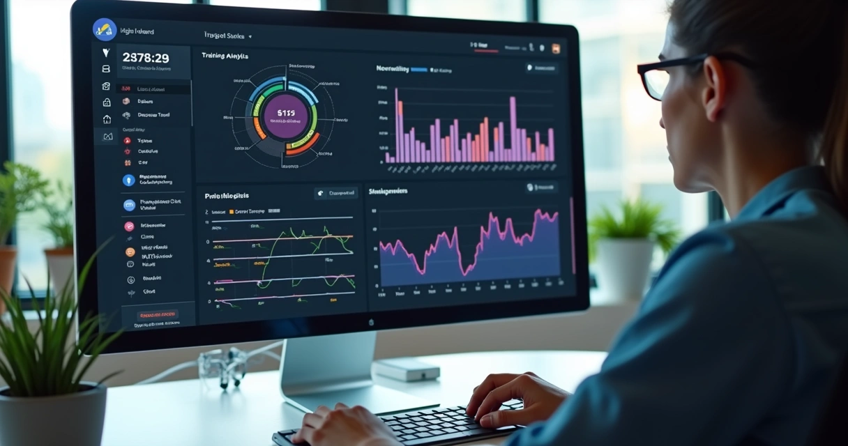 Relatórios automáticos de treinamento em tela de computador 
