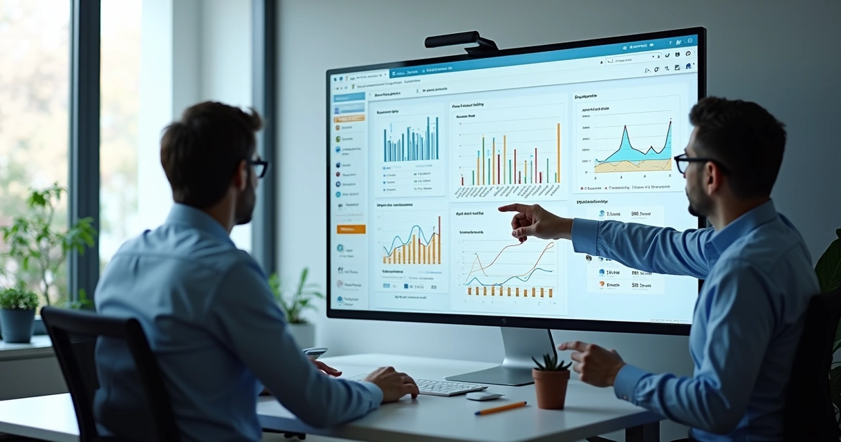 Dashboard de análises mostrando gráficos de usuários de loja online 
